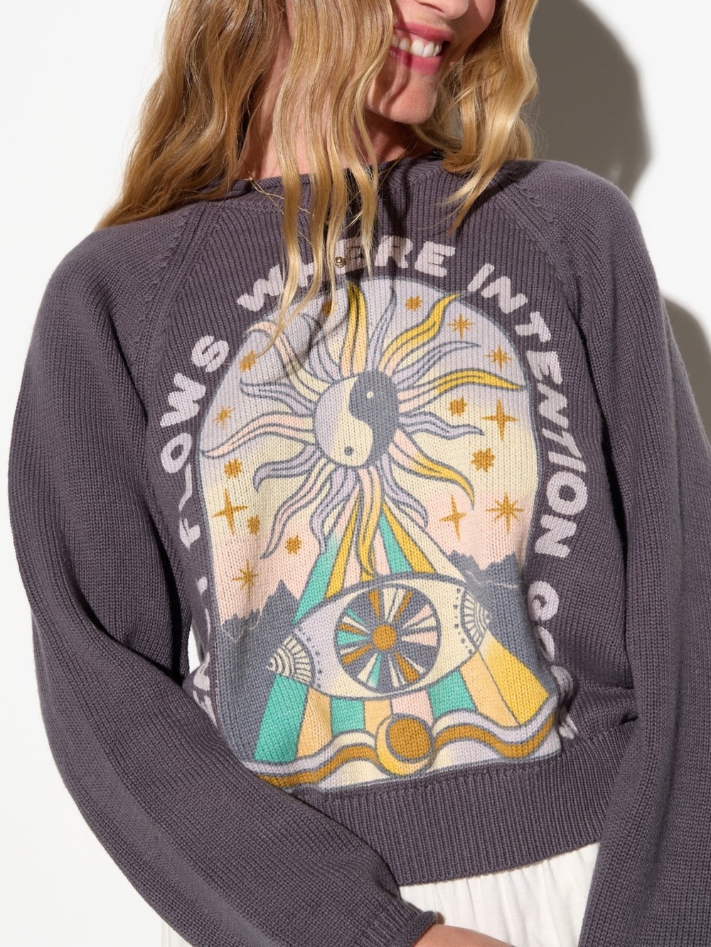 Spiritual Gangster Charcoal Graphic Sweater - Picture 2 of 9